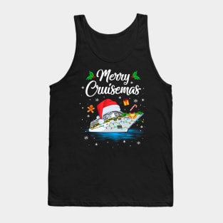 Merry Cruisemas Christmas Family Santa Reindeer Cruise Ship Tank Top